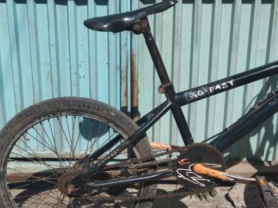 Black and yellow BMX bike