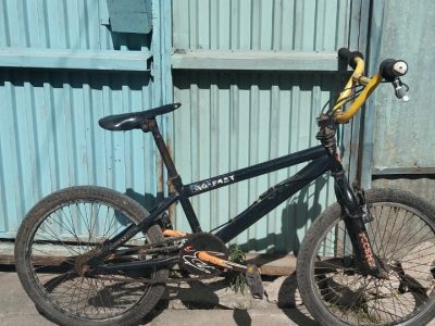 Black and yellow BMX bike