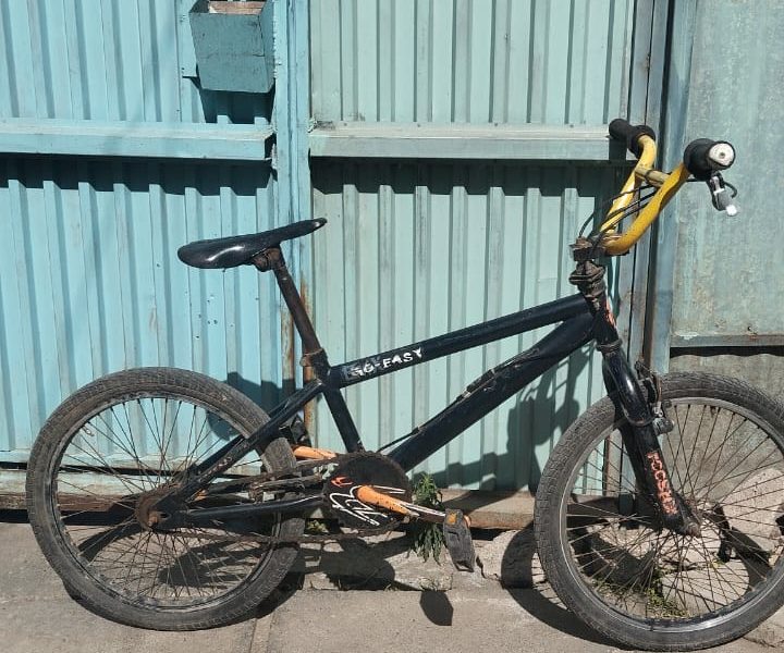 Black and yellow BMX bike