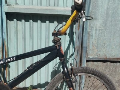 Black and yellow BMX bike